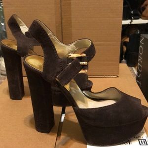 Michael Kors brown suede heels